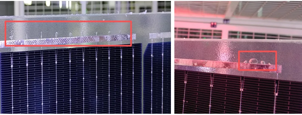 EPE Encapsulant Lamination Delamination: Line-Shaped Bubbles Along Solar Cell Ribbons